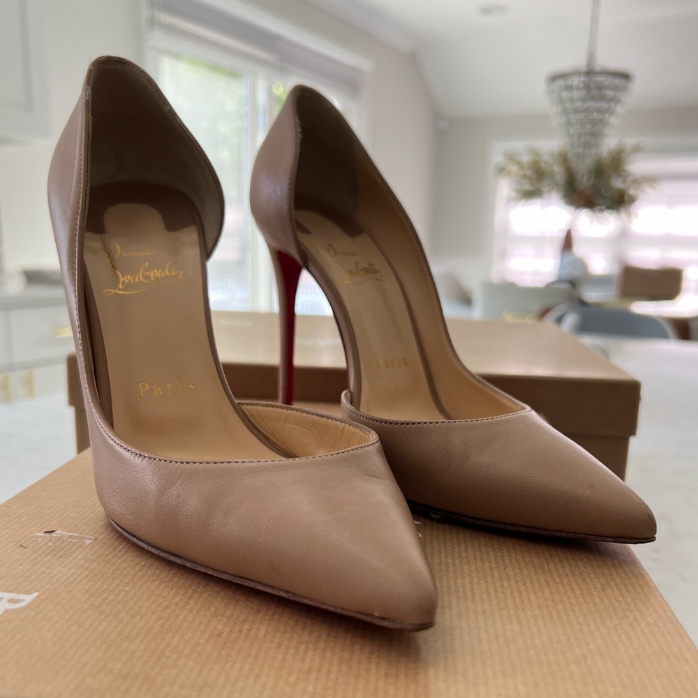 Christian Louboutin Iriza 100MM - Nude - Size 37.5